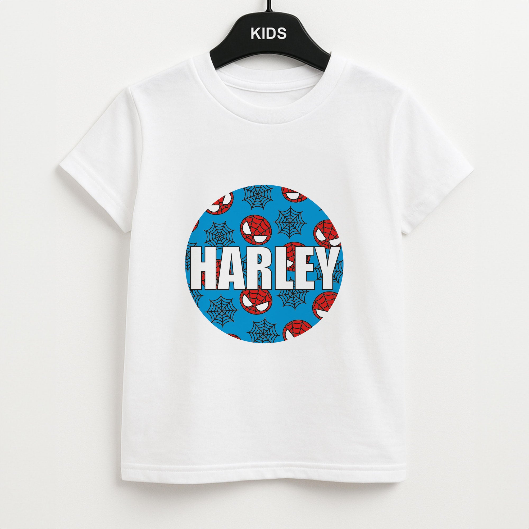 Spiderman And Webs - Personalised Superhero Comic Unisex Kids T-Shirt