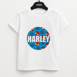 Spiderman And Webs - Personalised Superhero Comic Unisex Kids T-Shirt