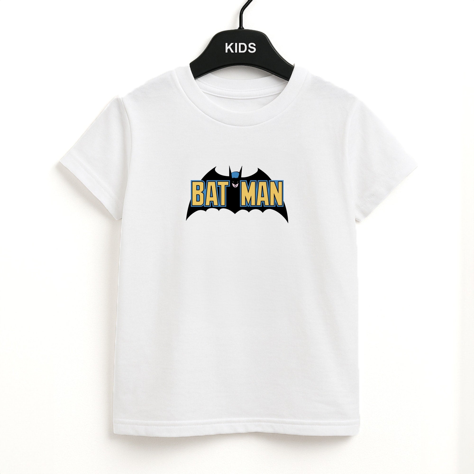 Yellow Bat Superhero Logo Kids T-Shirt