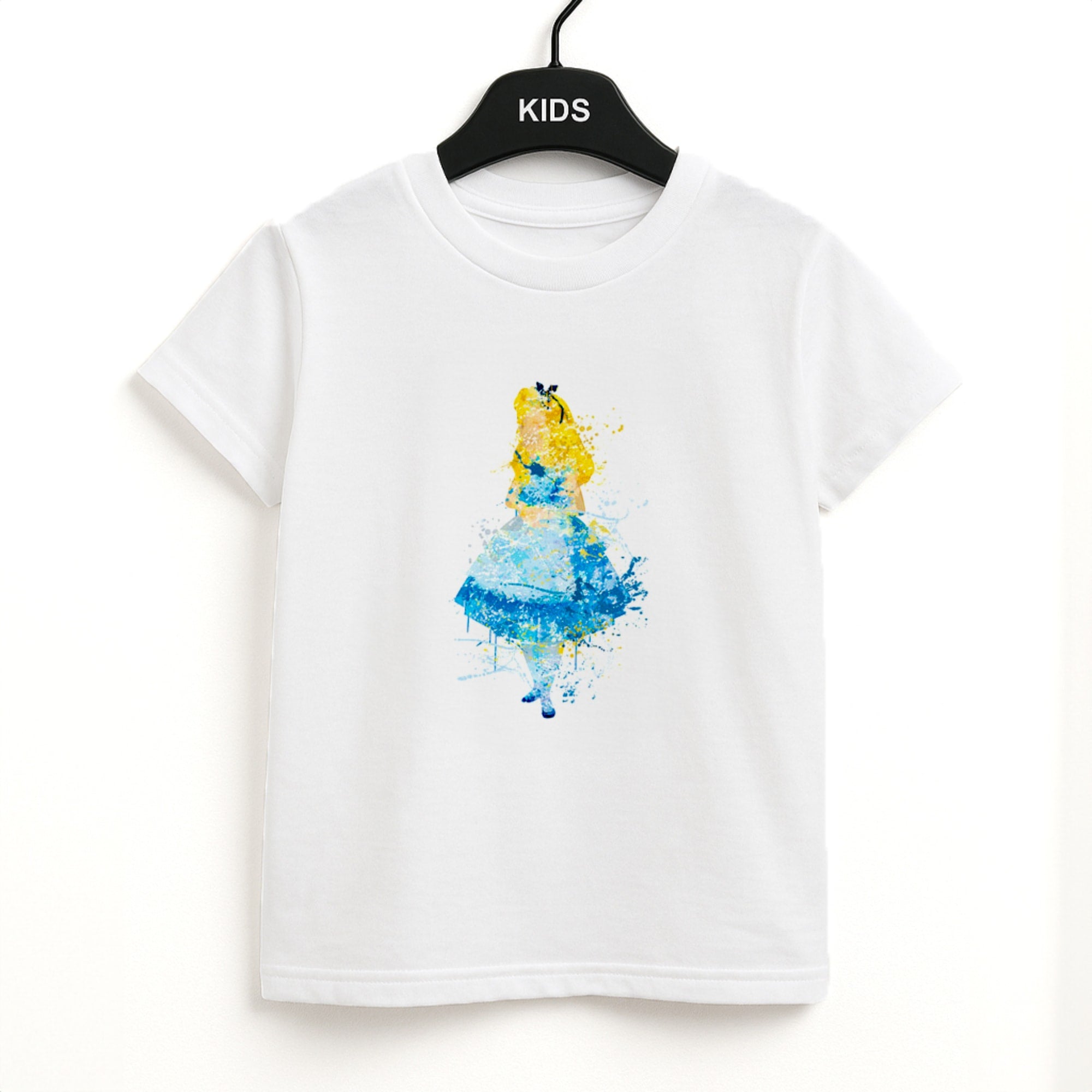Watercolour Alice in Wonderland Fairytale Unisex Kids T-Shirt