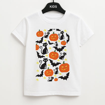 Pumpkin And Cats - Halloween Kids T-Shirt