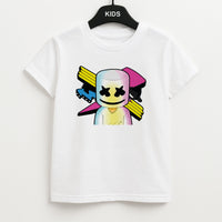 Neon Logo White Helmet DJ Kids T-Shirt