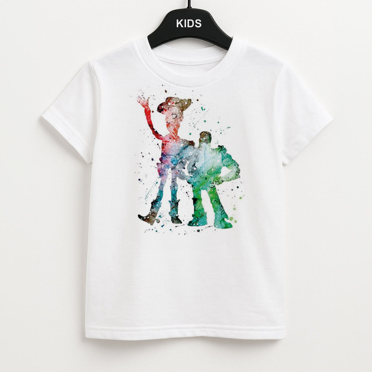 Watercolour Woody & Buzz A Story of Toys Fairytale Kids T-Shirt