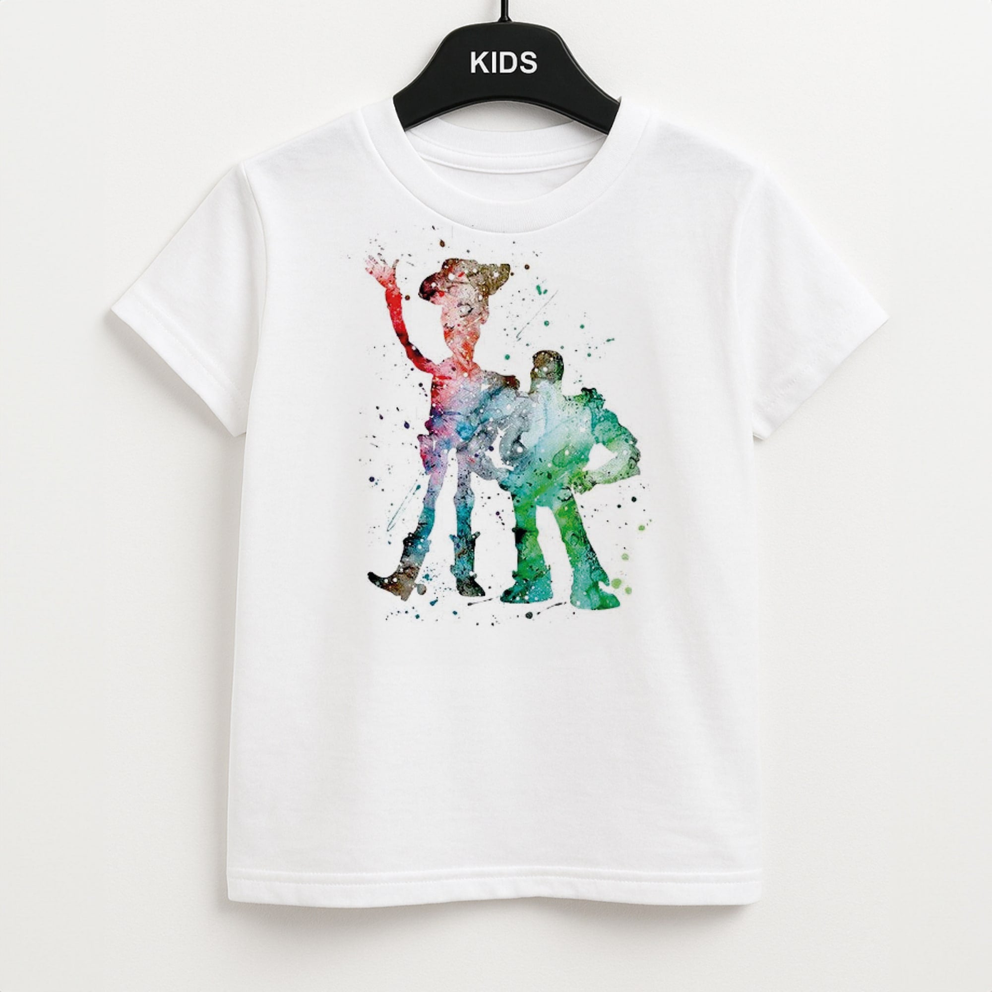 Watercolour Woody & Buzz A Story of Toys Fairytale Kids T-Shirt