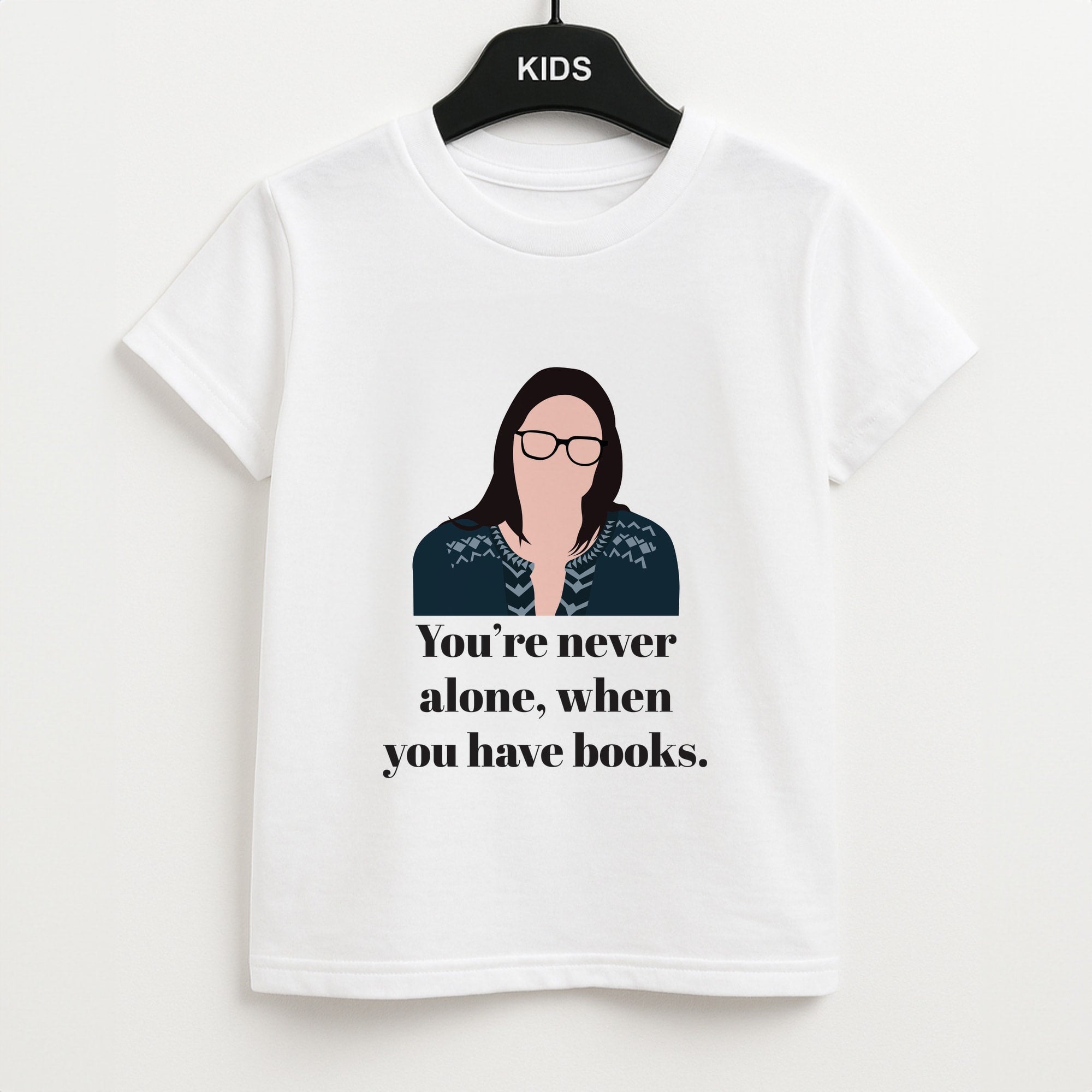 You're Never Alone, When You Have Books Kids T-Shirt