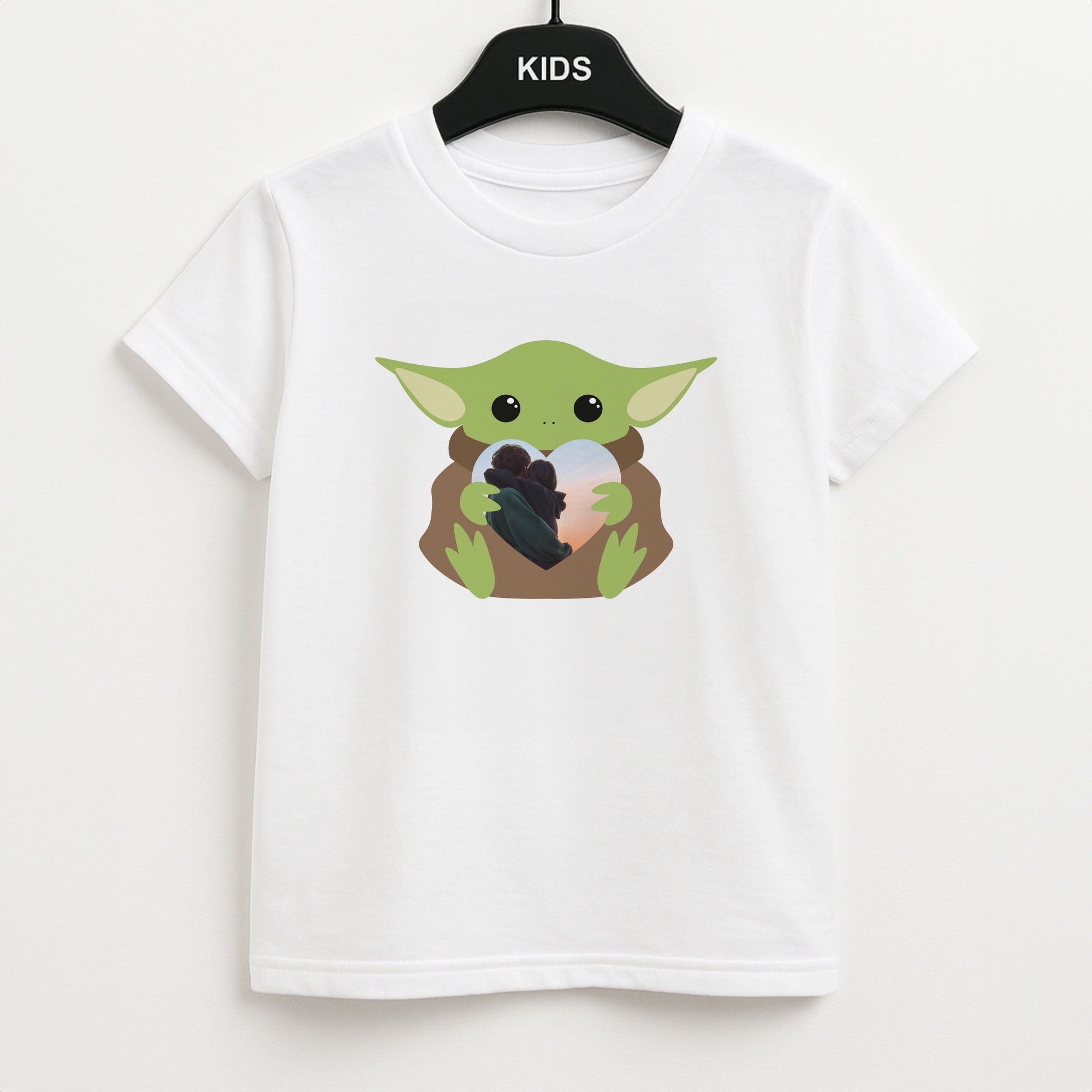 Baby Yoda - Personalised Couples Kids T-Shirt