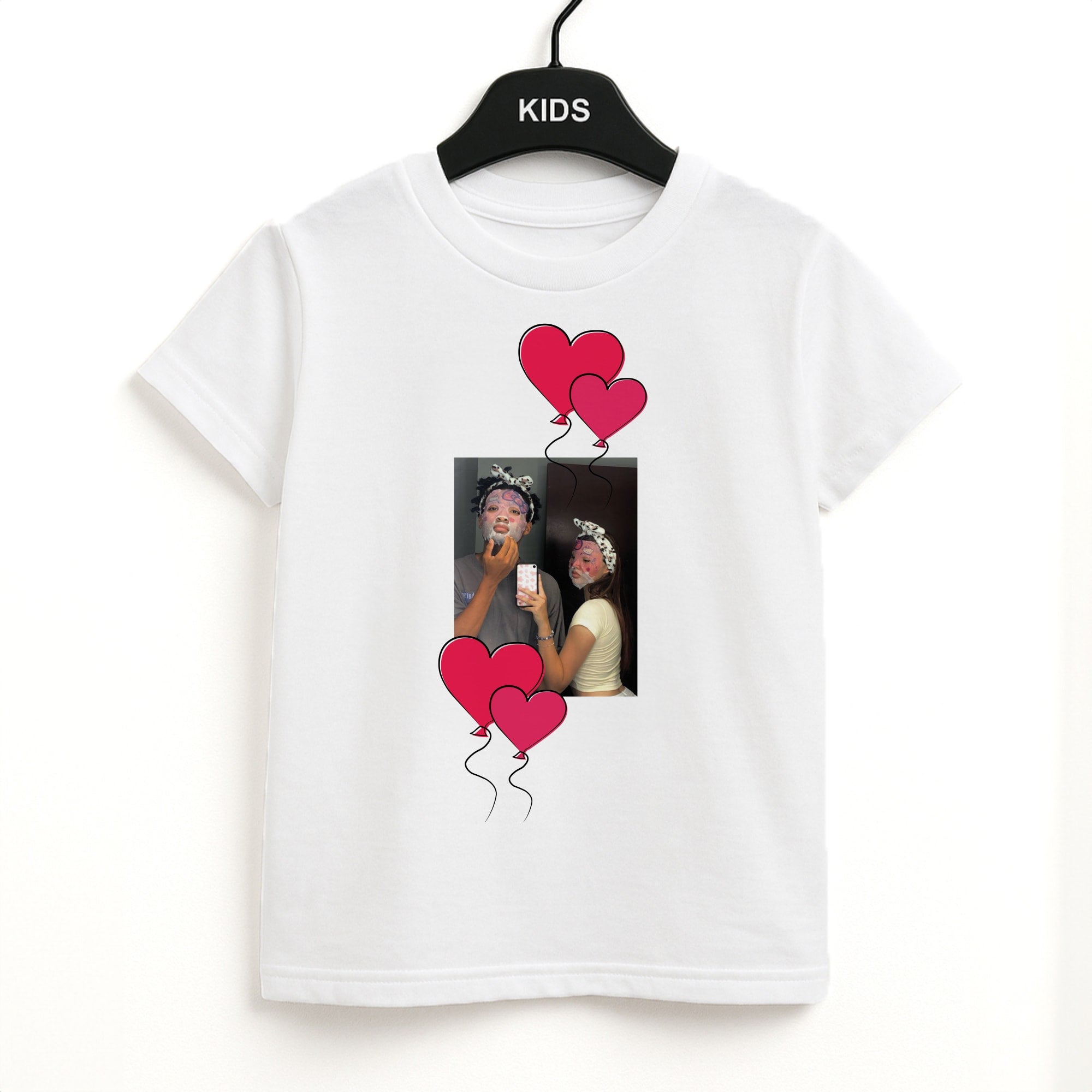 Heart Balloons - Personalised Couples Unisex Kids T-Shirt