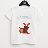 Dachshund Through The Snow - Christmas Kids T-Shirt
