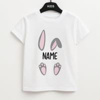 Grey Bunny Personalised Kids T-Shirt