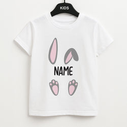 Grey Bunny Personalised Unisex Kids T-Shirt