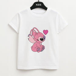 Love Heart Pattern - Pink Alien Unisex Kids T-Shirt