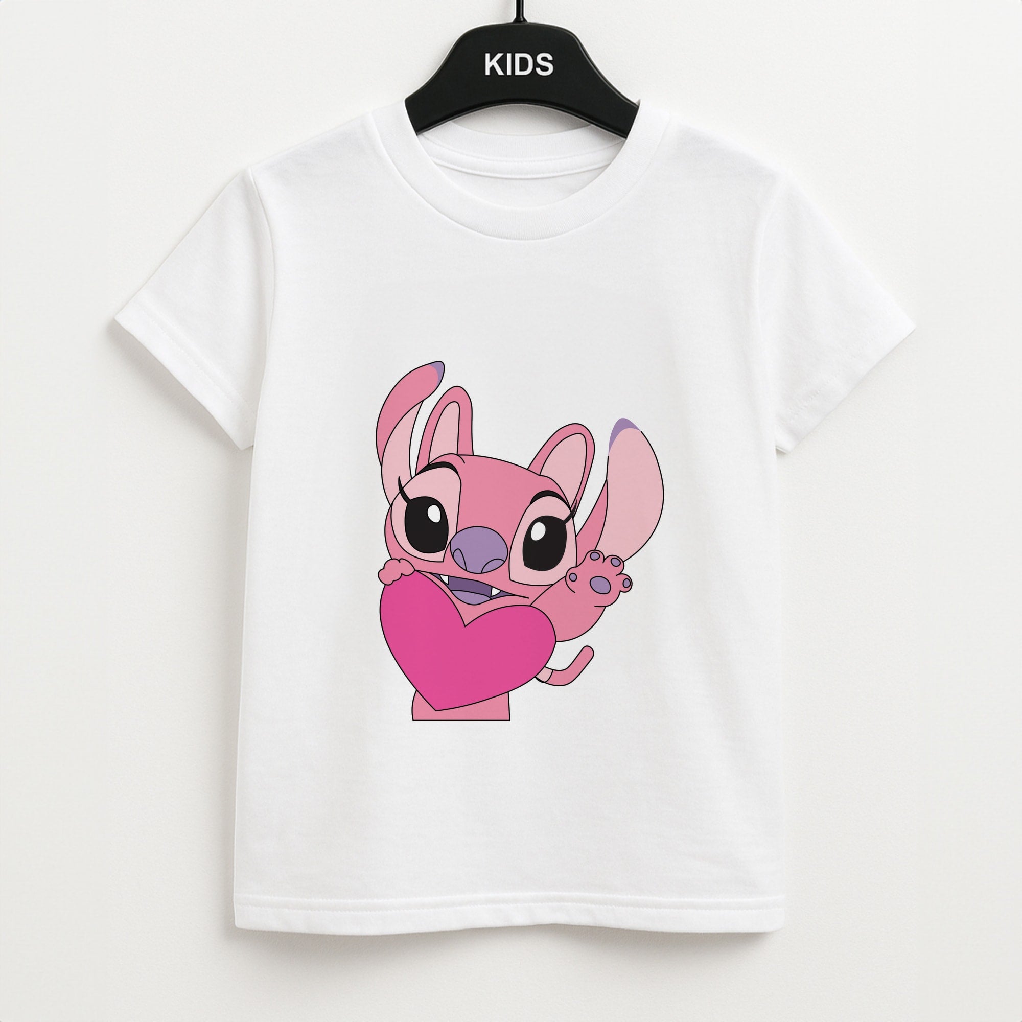 Holding Heart - Pink Alien Unisex Kids T-Shirt