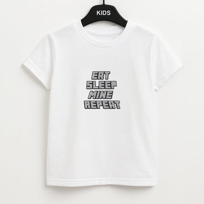 Eat Sleep Mine Repeat Unisex Kids T-Shirt