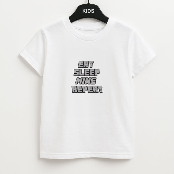 Eat Sleep Mine Repeat Unisex Kids T-Shirt