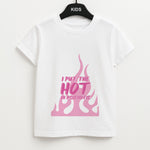 I Put The Hot In Psychotic - Funny Quotes Unisex Kids T-Shirt