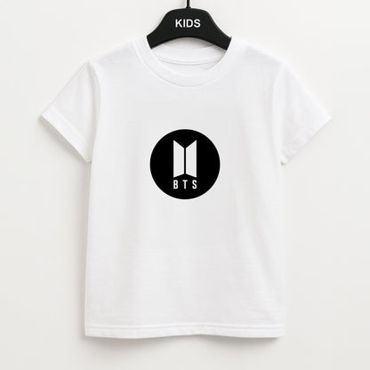 BTS logo Black - K Pop Unisex Kids T-Shirt