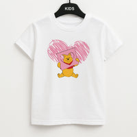 Pooh Heart Drawing Valentine's Kids T-Shirt
