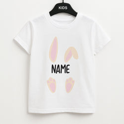 White Bunny Personalised Unisex Kids T-Shirt