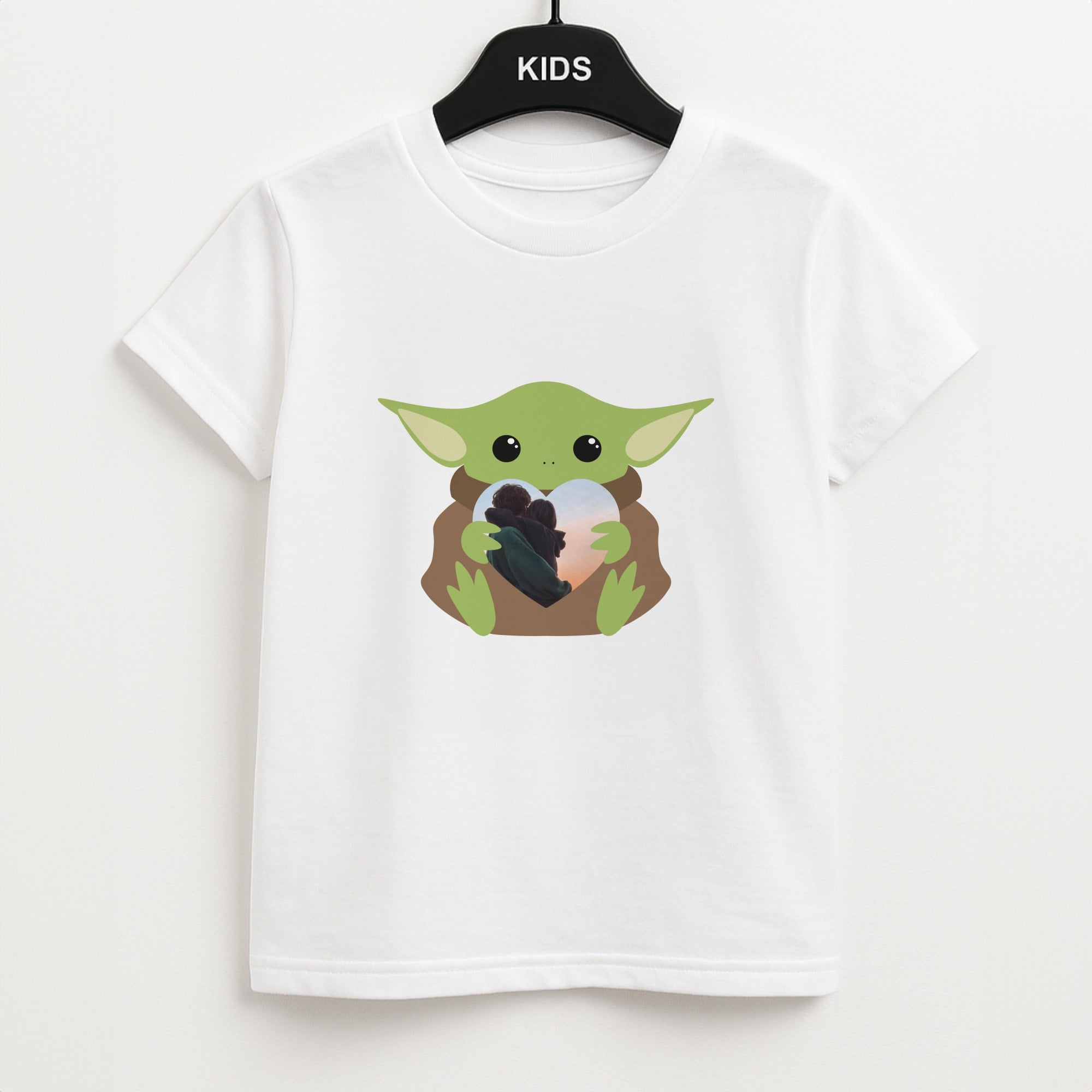 Baby Yoda - Personalised Couples Kids T-Shirt