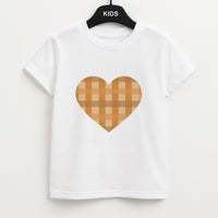 Orange Plaid Pattern- Autumn Kids T-Shirt