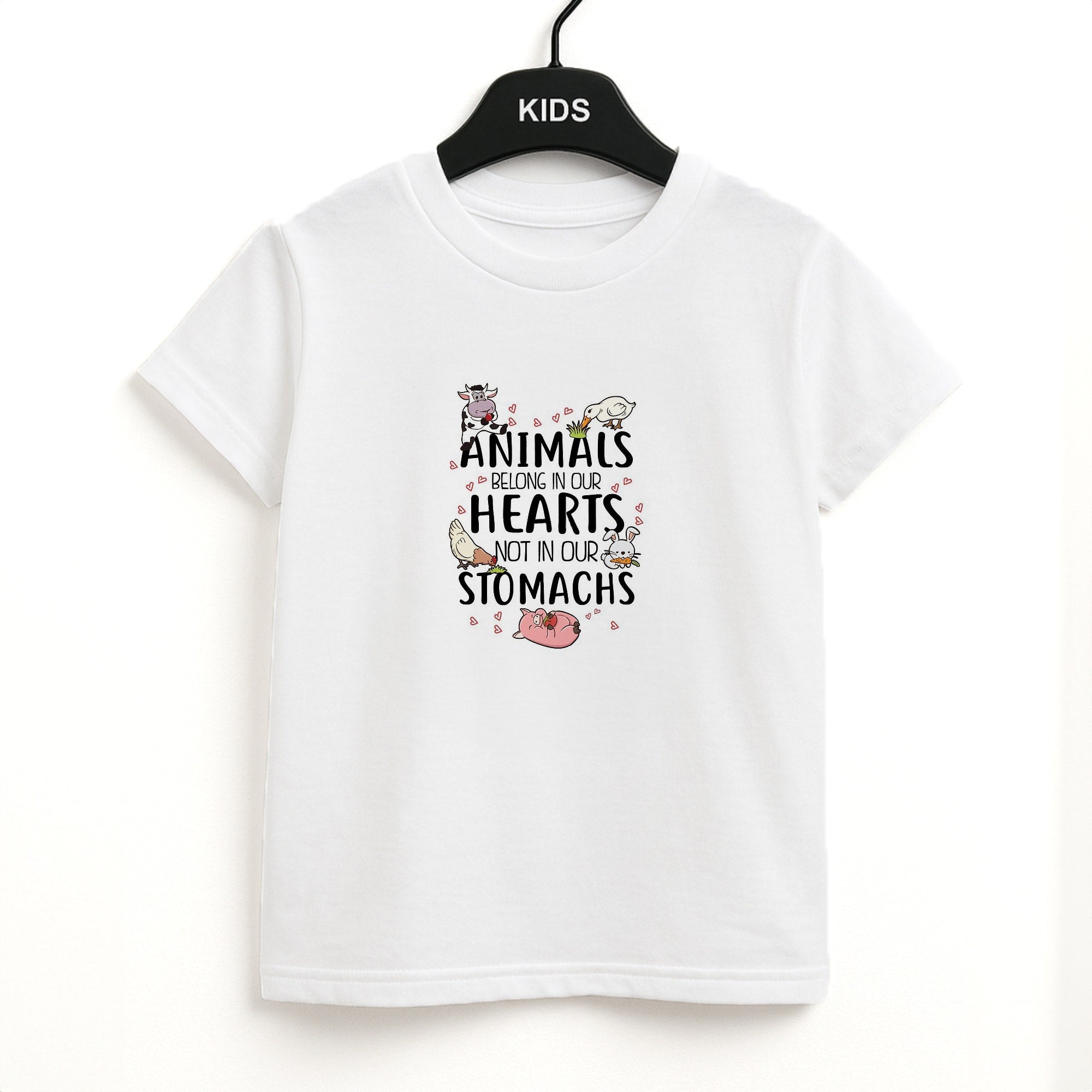 Animals Belong In Our Hearts - Vegan Kids T-Shirt