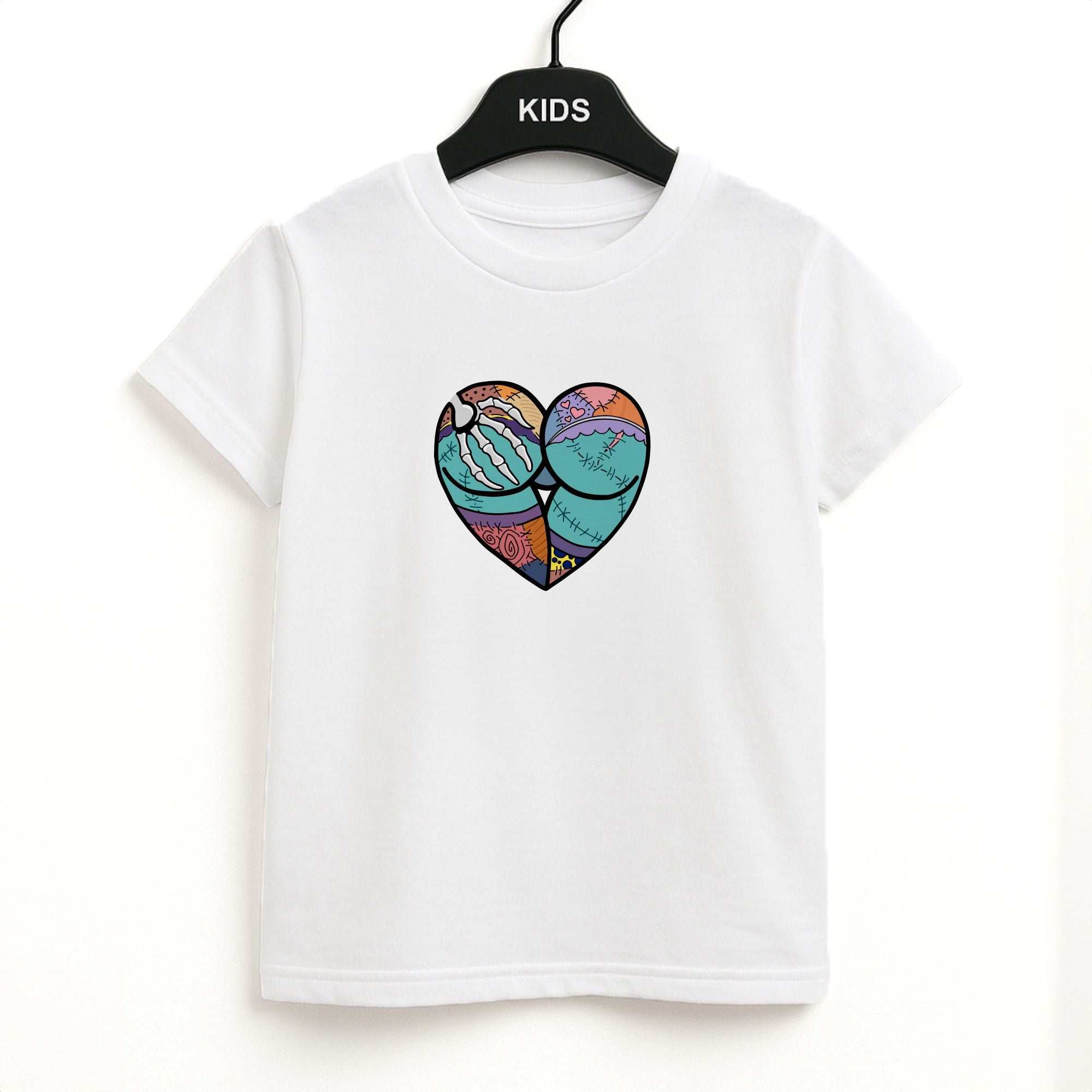 Sally And Jack Heart - TNBC Kids T-Shirt