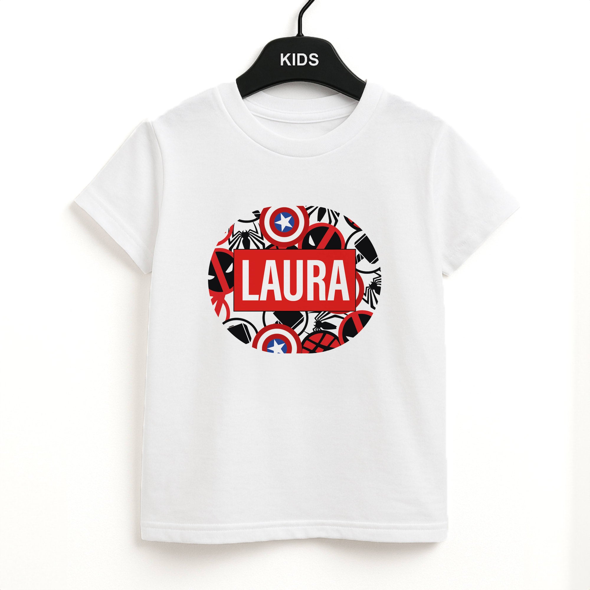 Collage - Personalised Superhero Comic Kids T-Shirt
