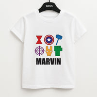 Icon Pattern - Personalised Superhero Comic Kids T-Shirt