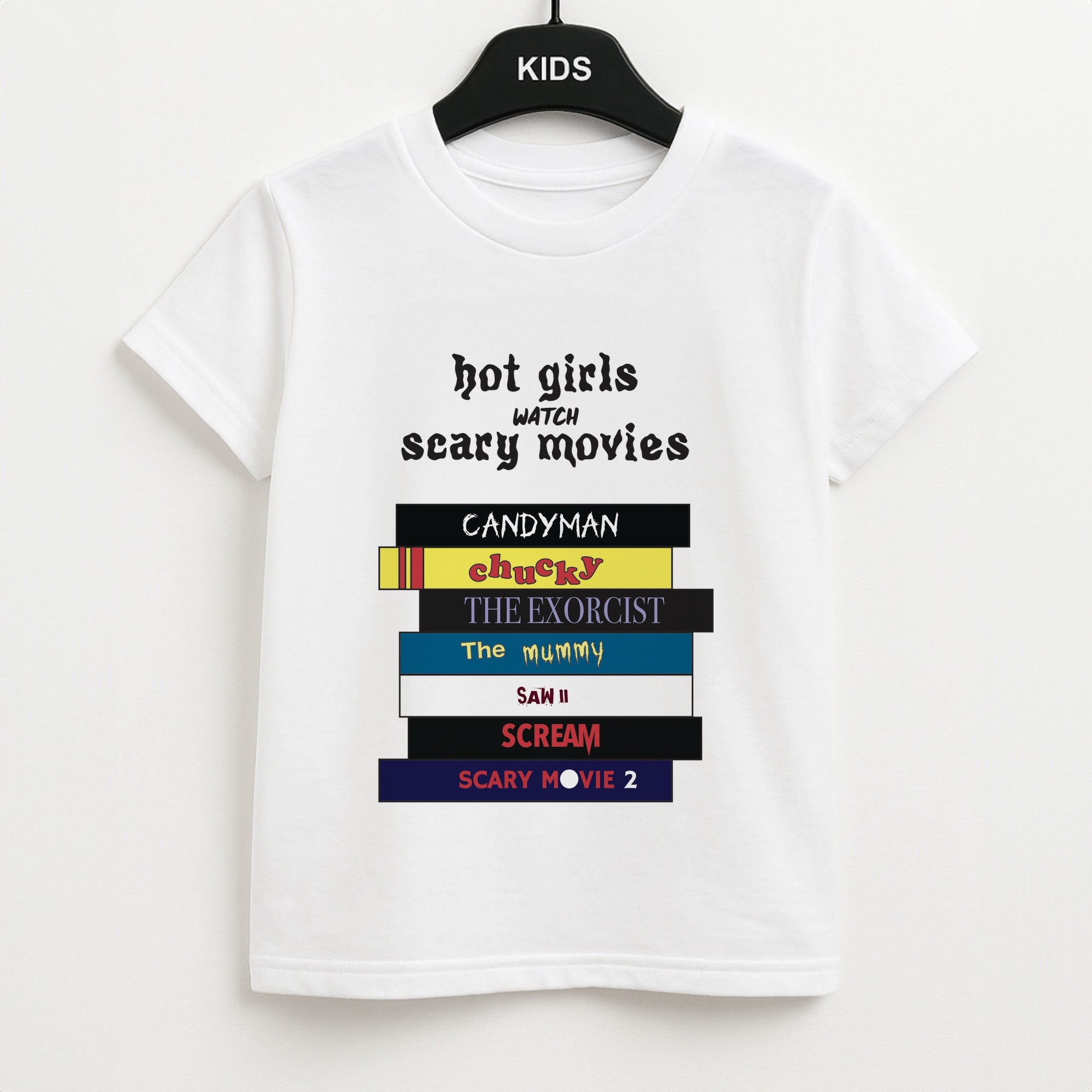 Hot Girls Watch Scary Movies Kids T-Shirt