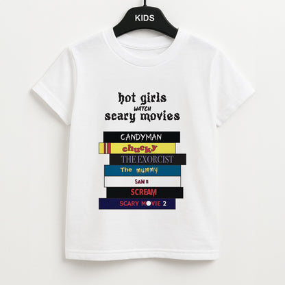 Hot Girls Watch Scary Movies Unisex Kids T-Shirt