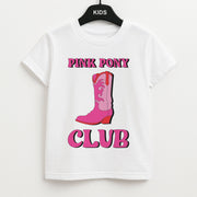 Zebra Print Pink Pony Club Kids T-Shirt 1