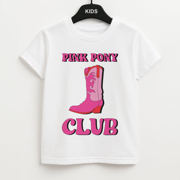 Zebra Print Pink Pony Club Unisex Kids T-Shirt