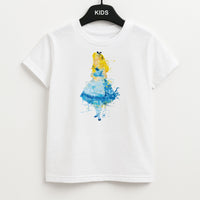 Watercolour Alice in Wonderland Fairytale Kids T-Shirt