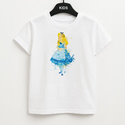 Watercolour Alice in Wonderland Fairytale Kids T-Shirt