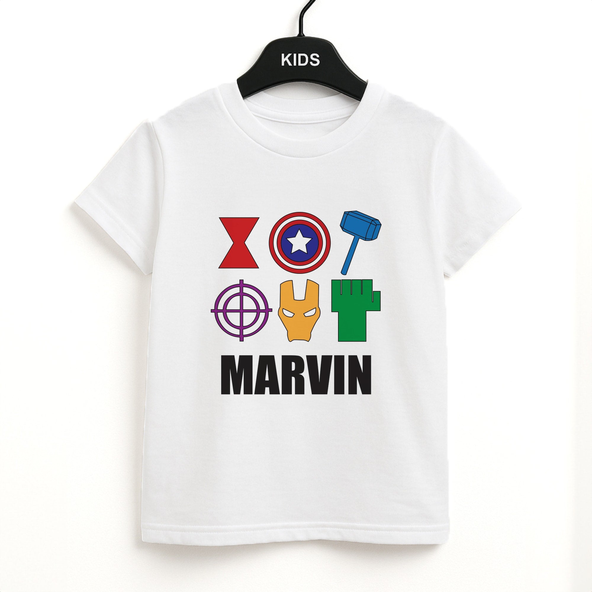 Icon Pattern - Personalised Superhero Comic Unisex Kids T-Shirt