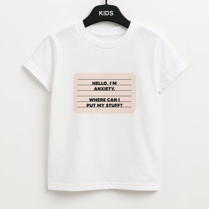 Hello I'm Anxiety - Inside Out Unisex Kids T-Shirt