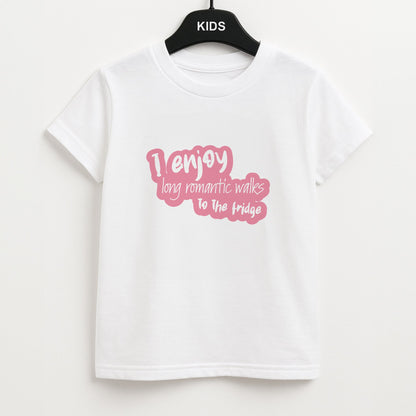 I Enjoy Long Romantic Walks - Funny Quotes Unisex Kids T-Shirt