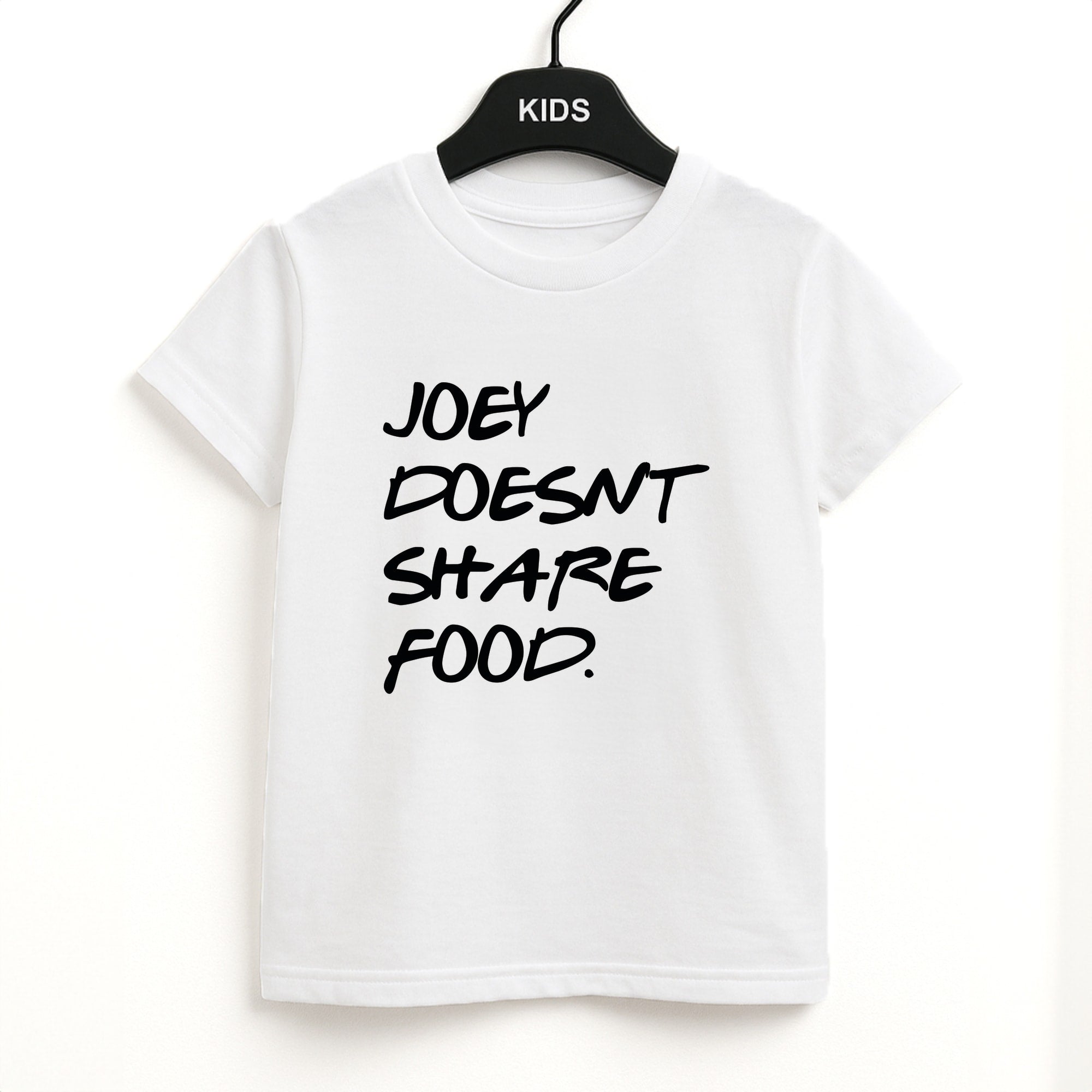 Joey Doesn't Share Food, Black Kids T-Shirt
