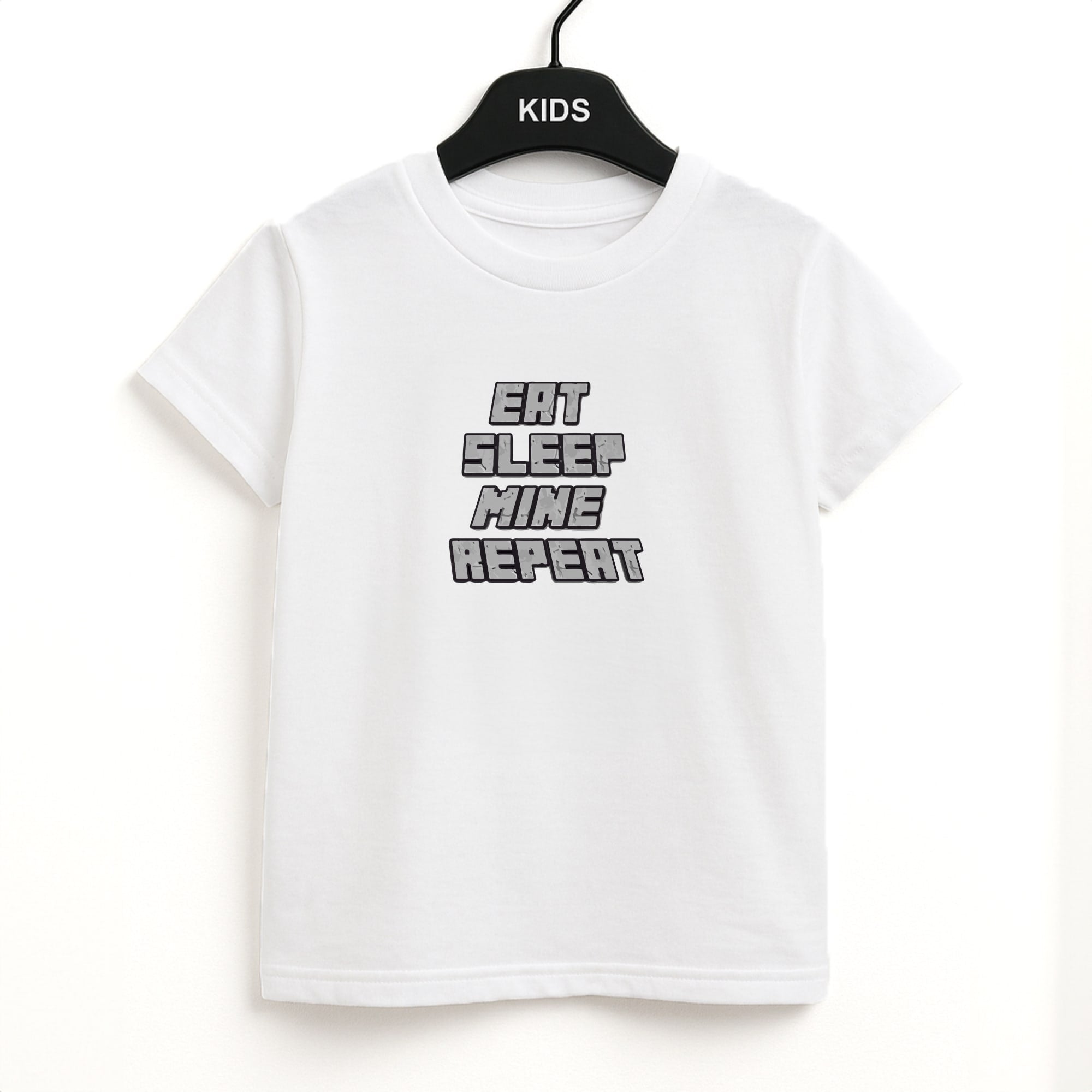Eat Sleep Mine Repeat Unisex Kids T-Shirt