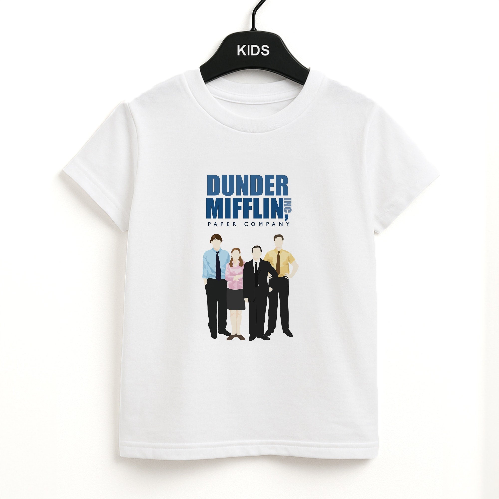 Office Cartoon - Dunder Mifflin Kids T-Shirt