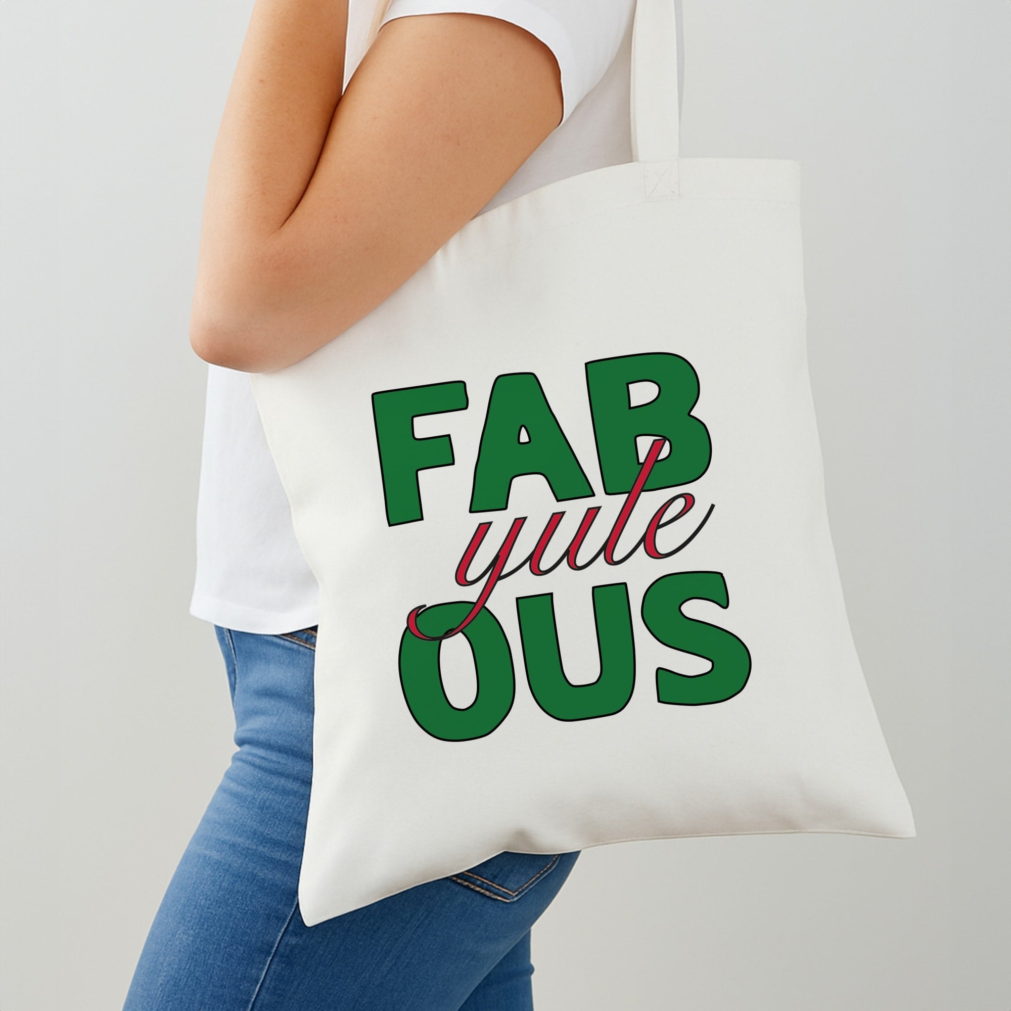 Fab-Yule-Ous Red - Christmas Puns Shoulder Bag