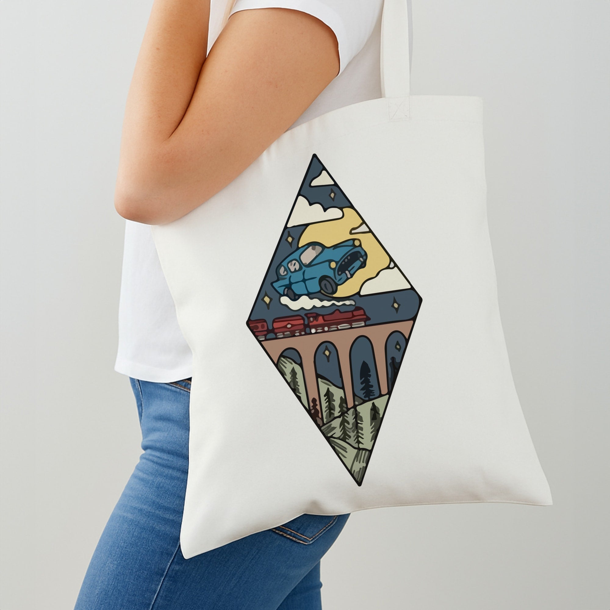 Flying Car Tote Bag