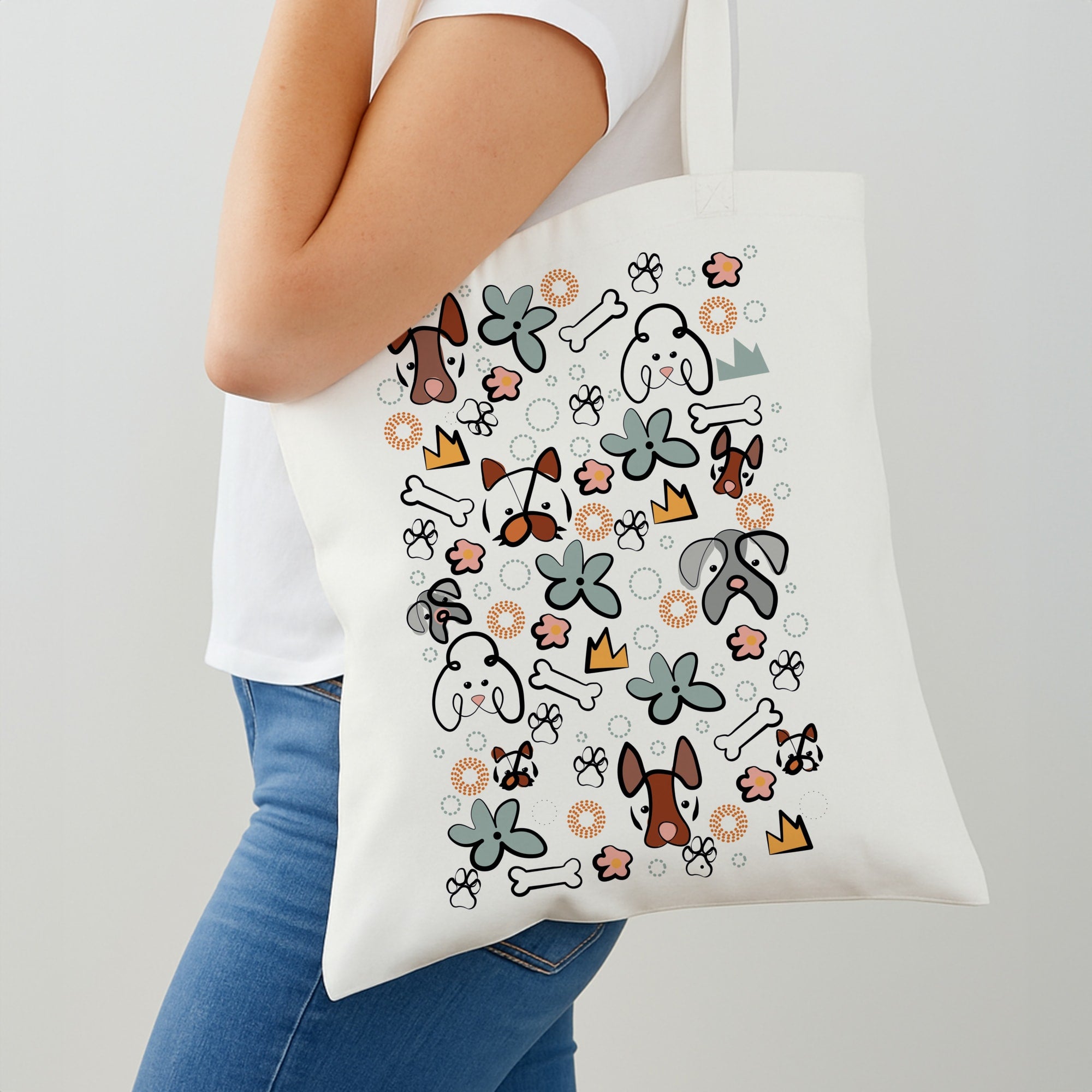 Bones and dogs - Dog Patterns Shoulder Bag