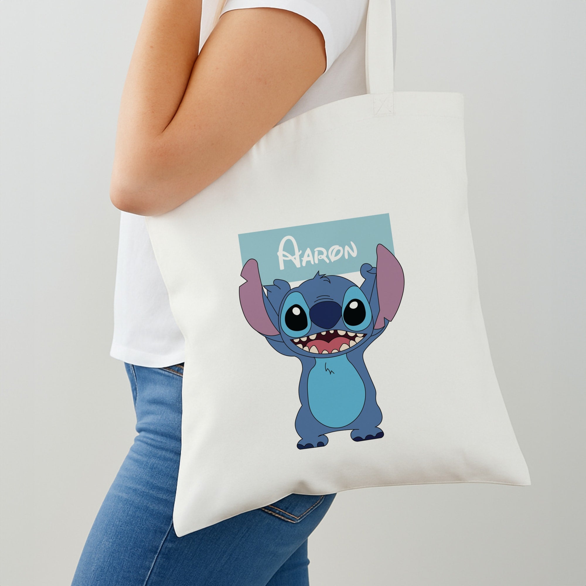 Standing Blue Alien - Personalised Disney Shoulder Bag