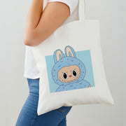 Cute Blue Notebook Monster Tote Bag 2