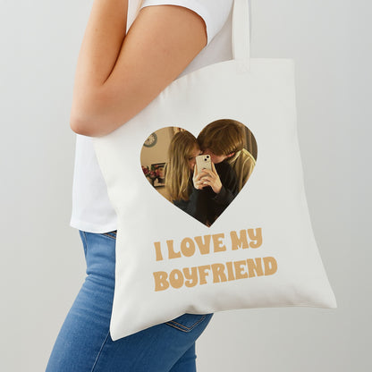 I Love My Boyfriend - Personalised Couples Shoulder Bag