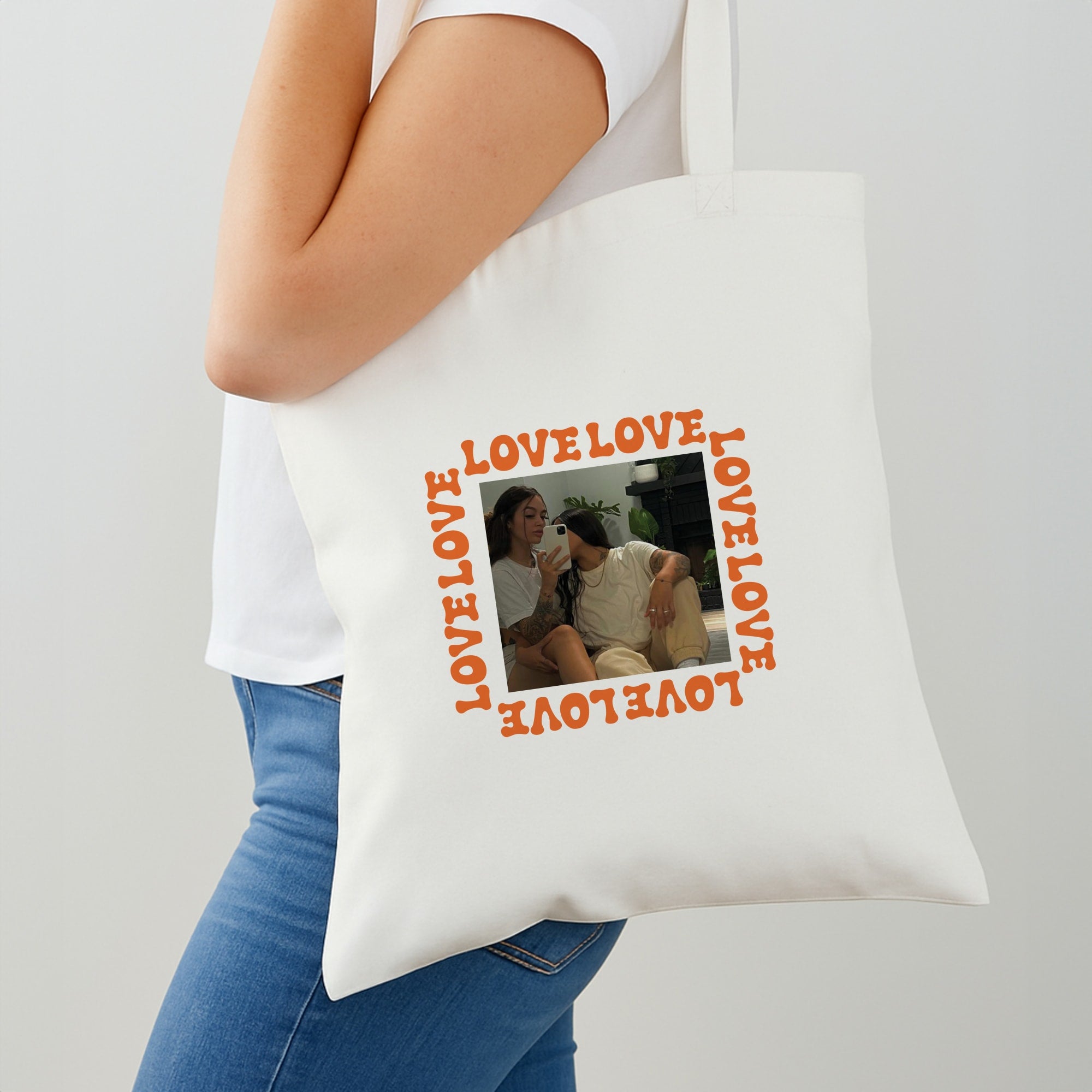 Love, Love, Love - Personalised Couples Shoulder Bag