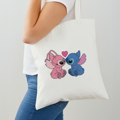 Angel And Blue Alien - Pink Alien Shoulder Bag