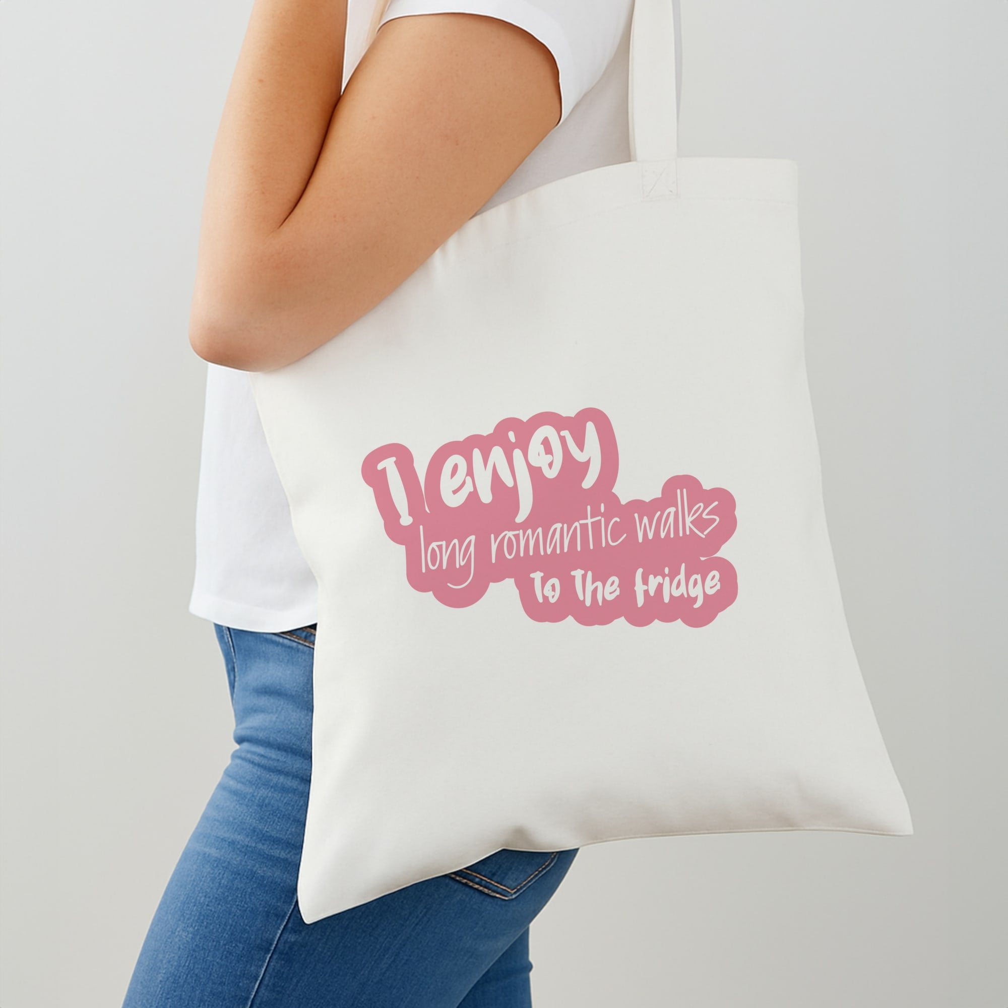I Enjoy Long Romantic Walks - Funny Quotes Tote Bag