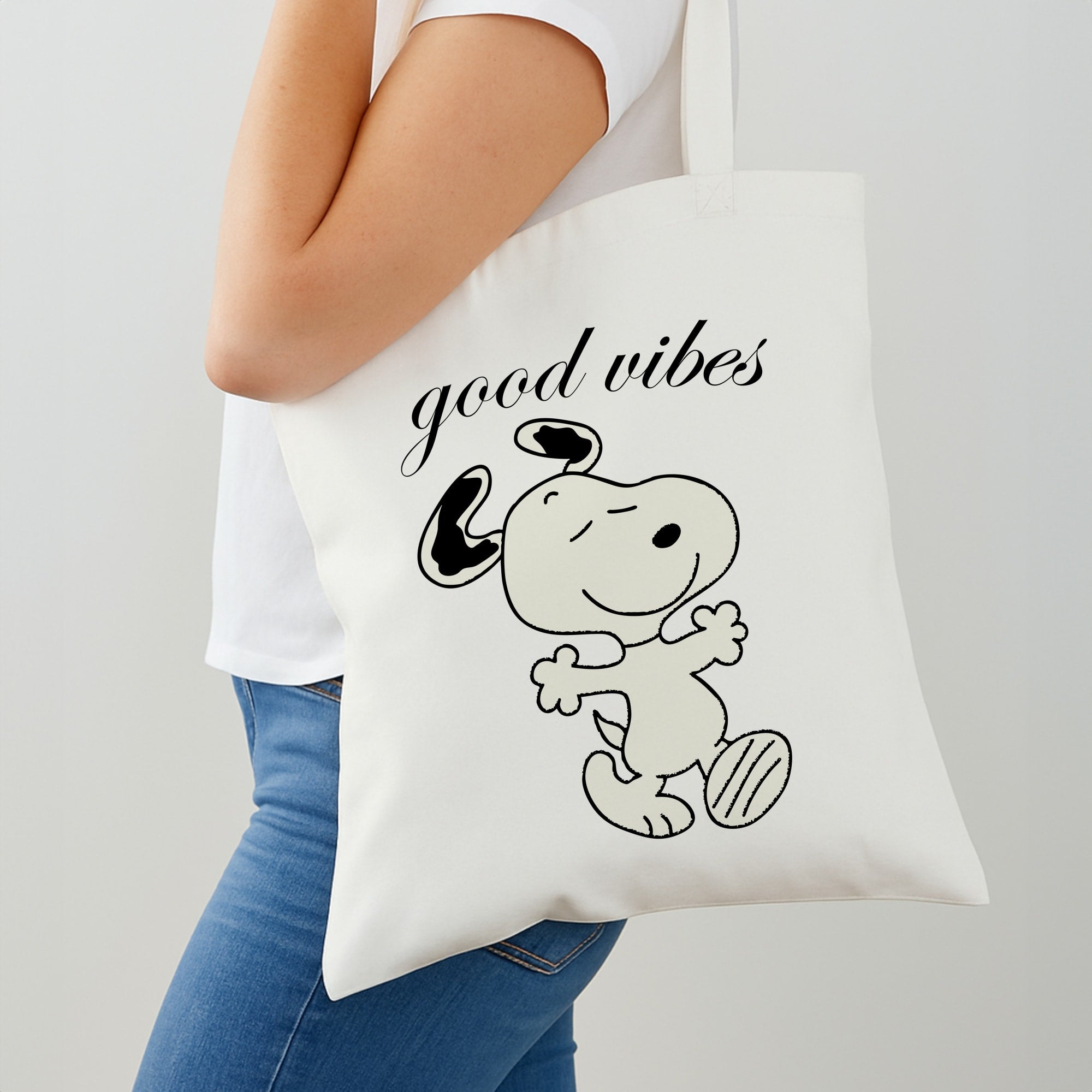 Good Vibes Cartoon Beagle Shoulder Bag